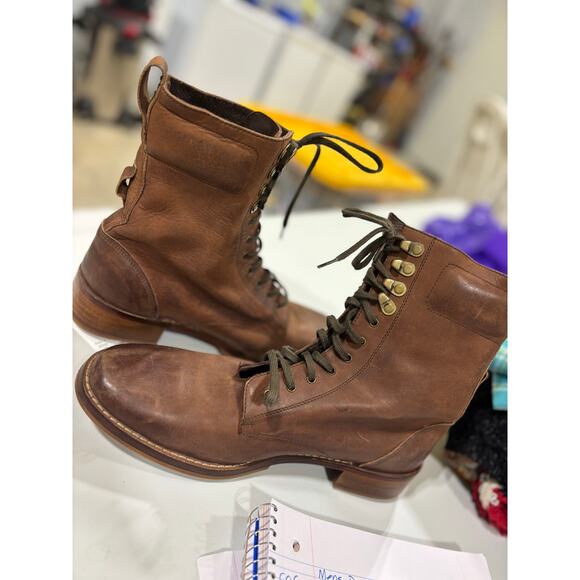 Nike Air Leather Combat Boot Brown Speed Hook Heritage Casual Men’s 9.5 Rare - Picture 3 of 10